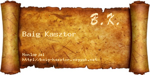 Baig Kasztor névjegykártya